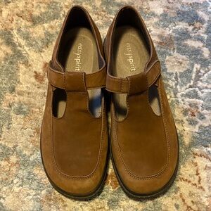 Easy Spirit Vernon Womens Size 9 Brown Nubuck Leather Mary Janes Shoes